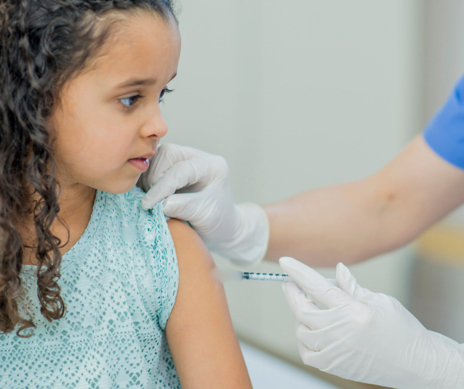 child in the clinic for injections