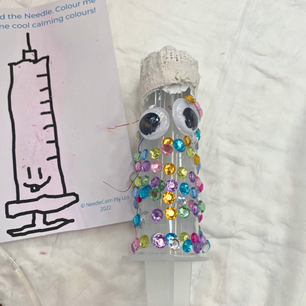 Completed NeedleCalm Kids Activity Kit
