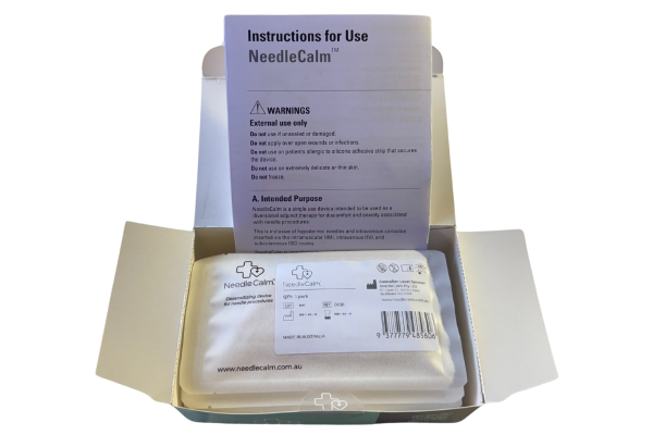 Contents of NeedleCalm Pack of 7 needle desensitising adhesive pads.
