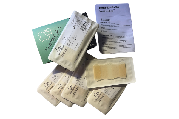 Contents of NeedleCalm Pack of 7 needle desensitising adhesive pads.