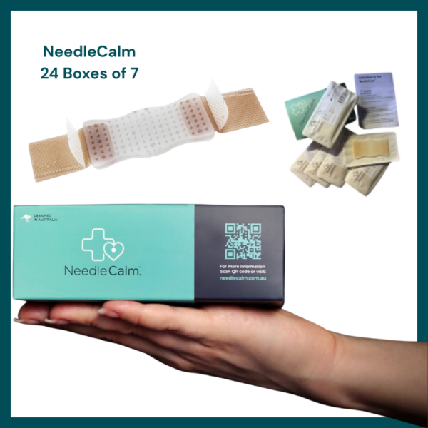 NeedleCalm carton: 24 boxes of 7 needle anxiety pads